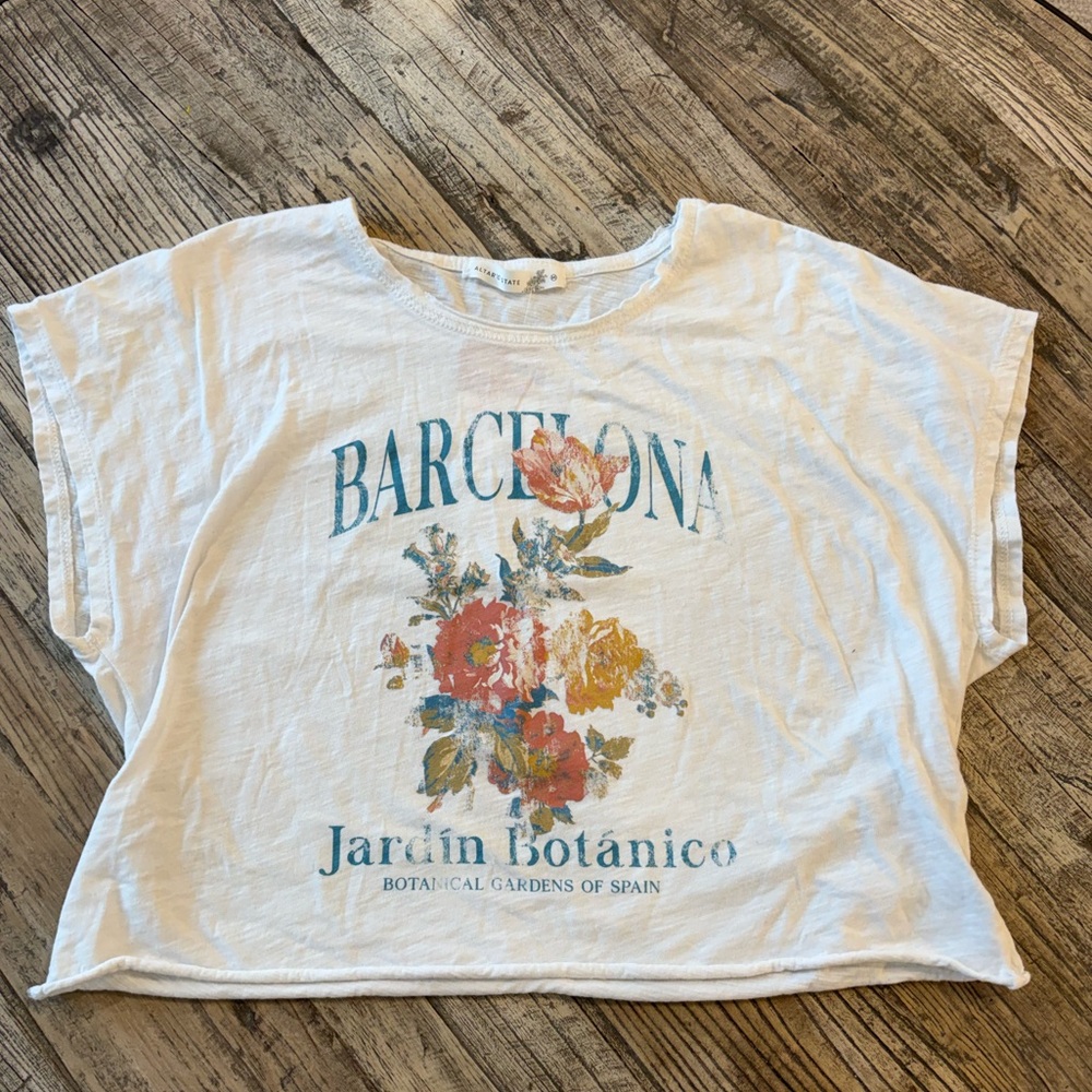 Altar’d State White Floral Graphic Tee
